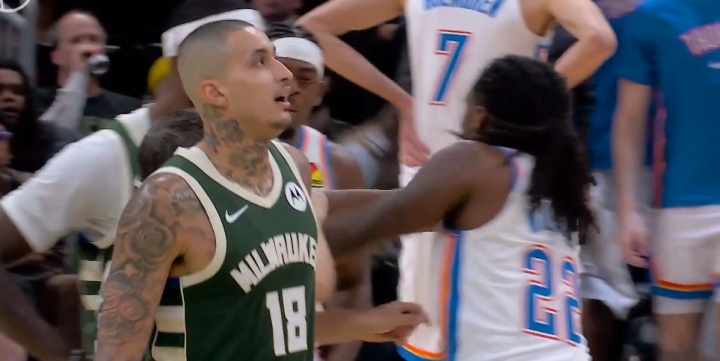 必赢亚洲-冲突！波蒂斯肘击升级一级恶犯 华莱士报复性推搡没推动吃T！